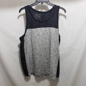 American Eagle Gray/Dark Gray Sleeveless Shirt (Size Large)